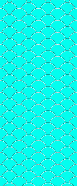 Blue Fishscales Acrylic Shower Wall Panel 2440mm x 1220mm (3mm Thick) - CladdTech