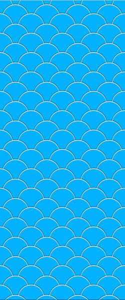 Blue Fishscales Acrylic Shower Wall Panel 2440mm x 1220mm (3mm Thick) - CladdTech