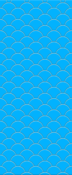 Blue Fishscales Acrylic Shower Wall Panel 2440mm x 1220mm (3mm Thick) - CladdTech