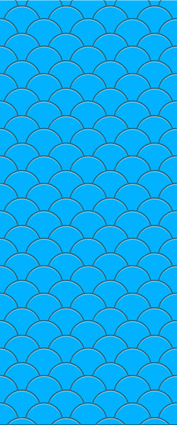 Blue Fishscales Acrylic Shower Wall Panel 2440mm x 1220mm (3mm Thick) - CladdTech