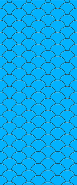 Blue Fishscales Acrylic Shower Wall Panel 2440mm x 1220mm (3mm Thick) - CladdTech