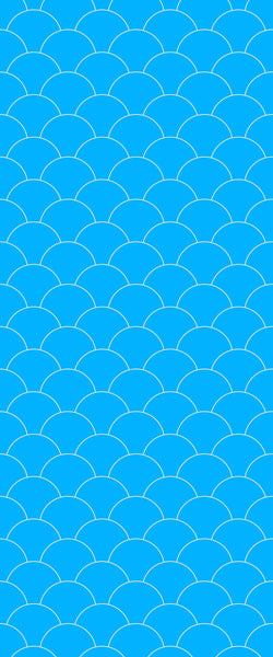 Blue Fishscales Acrylic Shower Wall Panel 2440mm x 1220mm (3mm Thick) - CladdTech