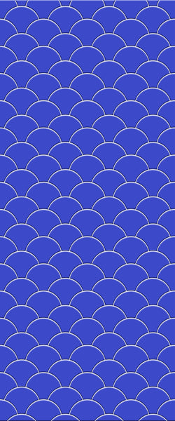 Blue Fishscales Acrylic Shower Wall Panel 2440mm x 1220mm (3mm Thick) - CladdTech