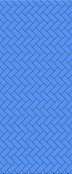 Blue Diagonal Herringbone Tile Acrylic Shower Wall Panel 2440mm x 1220mm (3mm Thick) - CladdTech