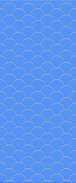 Blue Fishscales Acrylic Shower Wall Panel 2440mm x 1220mm (3mm Thick) - CladdTech