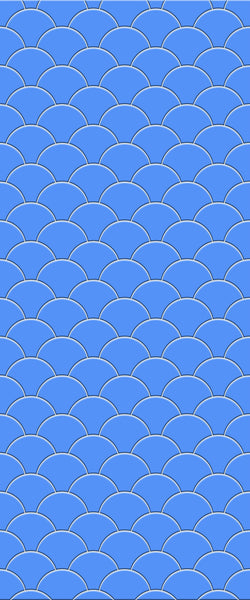 Blue Fishscales Acrylic Shower Wall Panel 2440mm x 1220mm (3mm Thick) - CladdTech