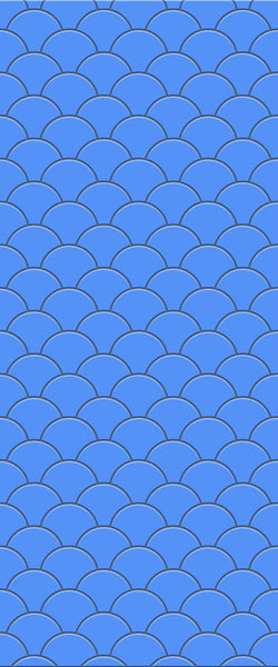 Blue Fishscales Acrylic Shower Wall Panel 2440mm x 1220mm (3mm Thick) - CladdTech