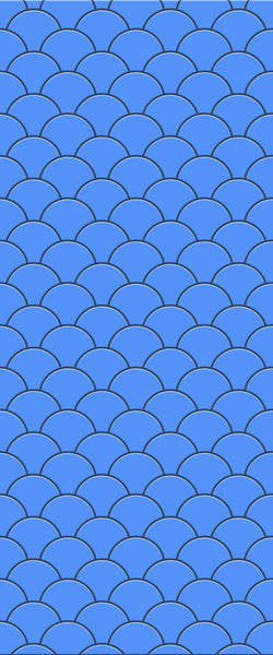 Blue Fishscales Acrylic Shower Wall Panel 2440mm x 1220mm (3mm Thick) - CladdTech