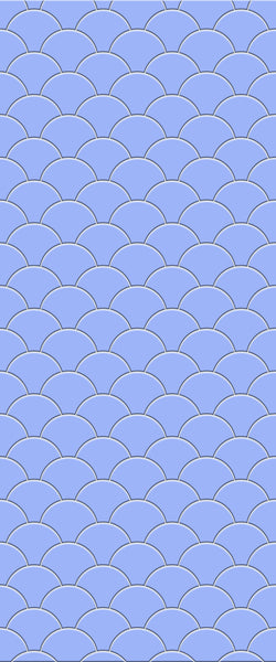 Blue Fishscales Acrylic Shower Wall Panel 2440mm x 1220mm (3mm Thick) - CladdTech