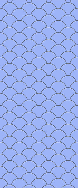 Blue Fishscales Acrylic Shower Wall Panel 2440mm x 1220mm (3mm Thick) - CladdTech