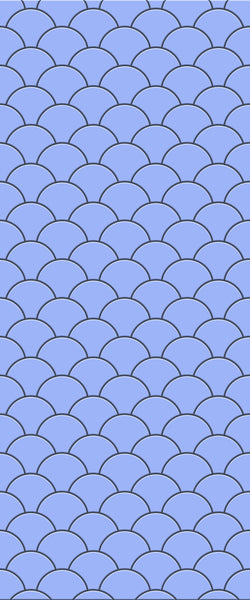 Blue Fishscales Acrylic Shower Wall Panel 2440mm x 1220mm (3mm Thick) - CladdTech