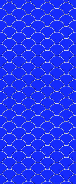 Blue Fishscales Acrylic Shower Wall Panel 2440mm x 1220mm (3mm Thick) - CladdTech