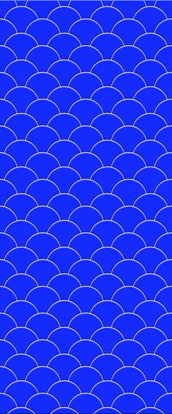 Blue Fishscales Acrylic Shower Wall Panel 2440mm x 1220mm (3mm Thick) - CladdTech