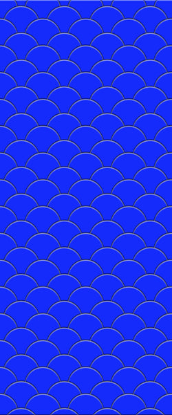 Blue Fishscales Acrylic Shower Wall Panel 2440mm x 1220mm (3mm Thick) - CladdTech