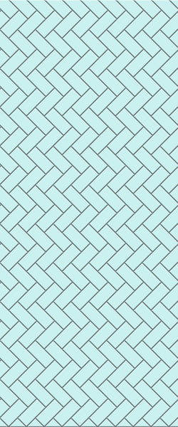 Blue Diagonal Herringbone Tile Acrylic Shower Wall Panel 2440mm x 1220mm (3mm Thick) - CladdTech