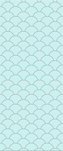 Blue Fishscales Acrylic Shower Wall Panel 2440mm x 1220mm (3mm Thick) - CladdTech