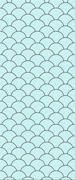 Blue Fishscales Acrylic Shower Wall Panel 2440mm x 1220mm (3mm Thick) - CladdTech