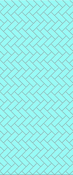 Blue Diagonal Herringbone Tile Acrylic Shower Wall Panel 2440mm x 1220mm (3mm Thick) - CladdTech