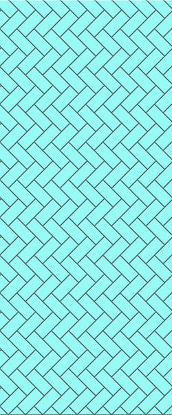 Blue Diagonal Herringbone Tile Acrylic Shower Wall Panel 2440mm x 1220mm (3mm Thick) - CladdTech