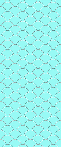 Blue Fishscales Acrylic Shower Wall Panel 2440mm x 1220mm (3mm Thick) - CladdTech