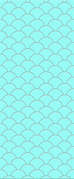 Blue Fishscales Acrylic Shower Wall Panel 2440mm x 1220mm (3mm Thick) - CladdTech