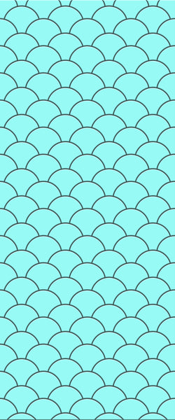 Blue Fishscales Acrylic Shower Wall Panel 2440mm x 1220mm (3mm Thick) - CladdTech