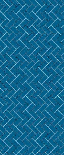 Blue Diagonal Herringbone Tile Acrylic Shower Wall Panel 2440mm x 1220mm (3mm Thick) - CladdTech