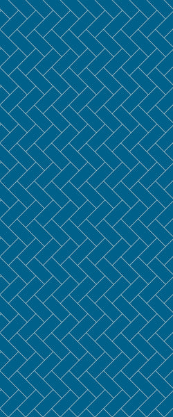 Blue Diagonal Herringbone Tile Acrylic Shower Wall Panel 2440mm x 1220mm (3mm Thick) - CladdTech