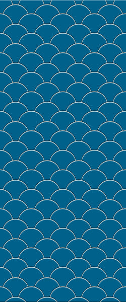 Blue Fishscales Acrylic Shower Wall Panel 2440mm x 1220mm (3mm Thick) - CladdTech