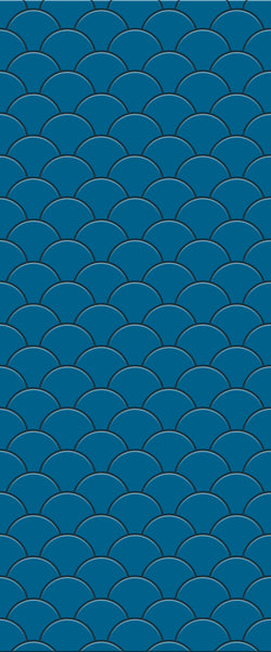 Blue Fishscales Acrylic Shower Wall Panel 2440mm x 1220mm (3mm Thick) - CladdTech