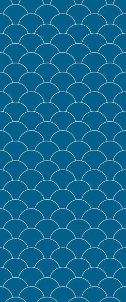 Blue Fishscales Acrylic Shower Wall Panel 2440mm x 1220mm (3mm Thick) - CladdTech