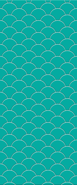 Blue Fishscales Acrylic Shower Wall Panel 2440mm x 1220mm (3mm Thick) - CladdTech