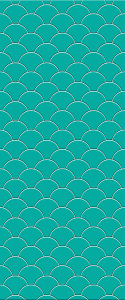 Blue Fishscales Acrylic Shower Wall Panel 2440mm x 1220mm (3mm Thick) - CladdTech