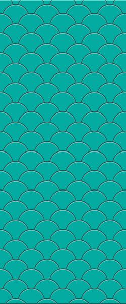 Blue Fishscales Acrylic Shower Wall Panel 2440mm x 1220mm (3mm Thick) - CladdTech