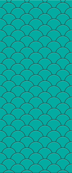 Blue Fishscales Acrylic Shower Wall Panel 2440mm x 1220mm (3mm Thick) - CladdTech