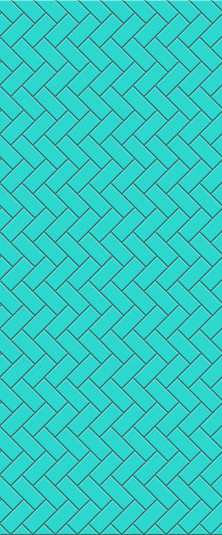 Blue Diagonal Herringbone Tile Acrylic Shower Wall Panel 2440mm x 1220mm (3mm Thick) - CladdTech