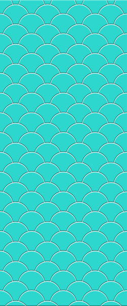 Blue Fishscales Acrylic Shower Wall Panel 2440mm x 1220mm (3mm Thick) - CladdTech