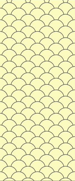 Yellow Fishscales Tile Acrylic Shower Panel 2440mm x 1220mm (3mm Thick) - CladdTech