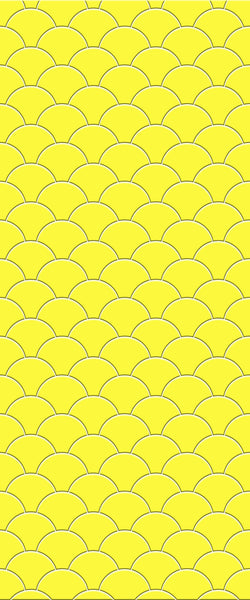 Yellow Fishscales Tile Acrylic Shower Panel 2440mm x 1220mm (3mm Thick) - CladdTech