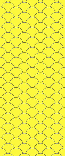 Yellow Fishscales Tile Acrylic Shower Panel 2440mm x 1220mm (3mm Thick) - CladdTech