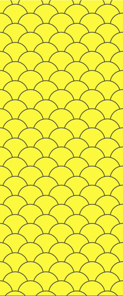 Yellow Fishscales Tile Acrylic Shower Panel 2440mm x 1220mm (3mm Thick) - CladdTech