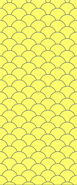 Yellow Fishscales Tile Acrylic Shower Panel 2440mm x 1220mm (3mm Thick) - CladdTech