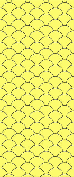 Yellow Fishscales Tile Acrylic Shower Panel 2440mm x 1220mm (3mm Thick) - CladdTech