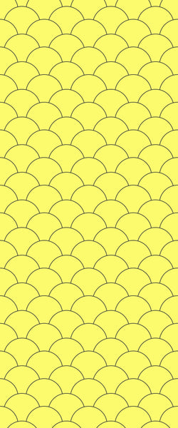 Yellow Fishscales Tile Acrylic Shower Panel 2440mm x 1220mm (3mm Thick) - CladdTech