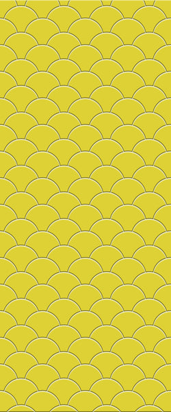 Yellow Fishscales Tile Acrylic Shower Panel 2440mm x 1220mm (3mm Thick) - CladdTech