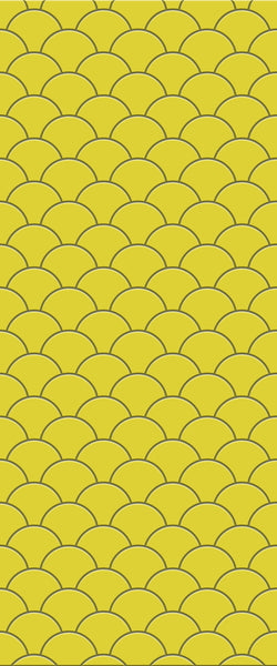 Yellow Fishscales Tile Acrylic Shower Panel 2440mm x 1220mm (3mm Thick) - CladdTech