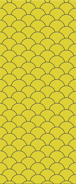 Yellow Fishscales Tile Acrylic Shower Panel 2440mm x 1220mm (3mm Thick) - CladdTech