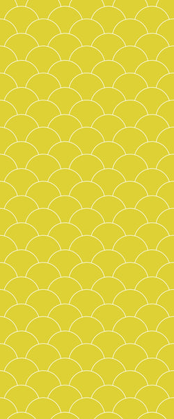 Yellow Fishscales Tile Acrylic Shower Panel 2440mm x 1220mm (3mm Thick) - CladdTech