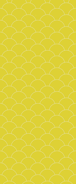Yellow Fishscales Tile Acrylic Shower Panel 2440mm x 1220mm (3mm Thick) - CladdTech