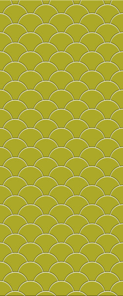 Yellow Fishscales Tile Acrylic Shower Panel 2440mm x 1220mm (3mm Thick) - CladdTech